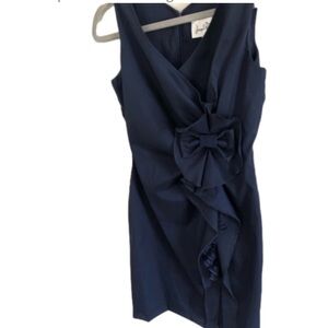 JOSEPH Ribkoff Cocktail Ruffled Bowed Mini Navy size  6 Dress Small